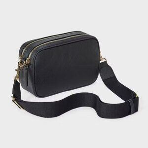 Double Zip Camera Crossbody Handbag - Universal Thread Black